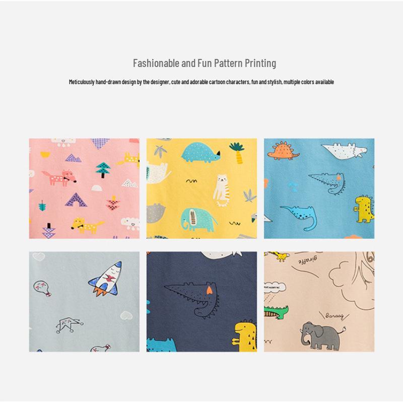 2025 Herbsthose für Kinder, Klasse A, Lycra & Reine Baumwolle, Cartoon-Print, Eng anliegend, Unisex, Warme Funktionsunterwäsche