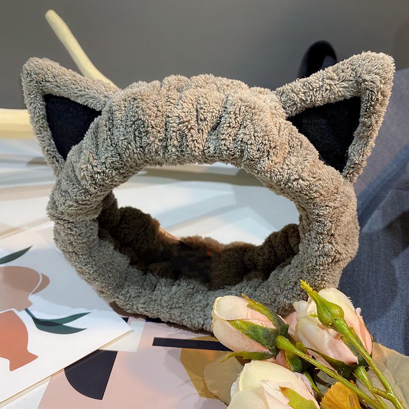 

2023 Новый стиль Милая повязка на голову с кошачьими ушками для женщин - Осень/Зима серый
