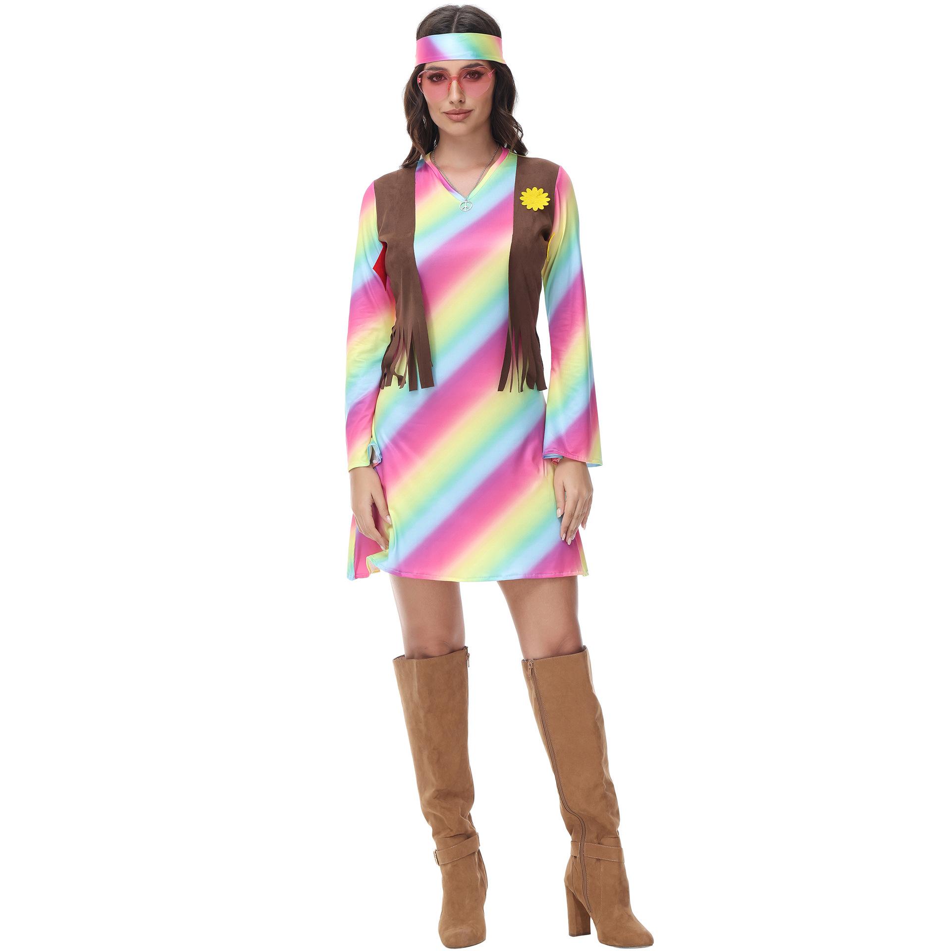 

M-XL праздничный винтажный костюм для вечеринки в стиле диско 70-х, хиппи, диско, хэллоуин M