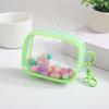 Small Clear Figure Display Bag with Keychain Portable Zipper Waterproof Mini Doll Pouch Carrying Case for Figures Collectibles