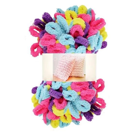 3 Rolls Loop Yarn Finger Knitting Yarn No Need Hook Yarn Fluffy Finger Loop Yarn for Beginners Skilled Crafters DIY Blankets Scarves