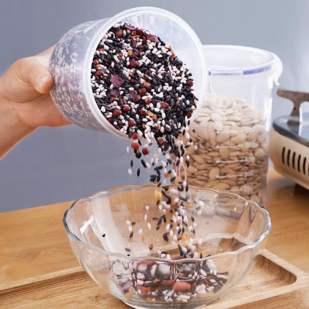 Sealed Canister Multifunctional Transparent Plastic Milk Powder Grains Cereal Storage Jar with Lid for Kitchen