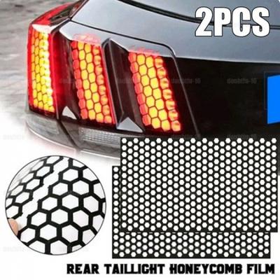 2 Stück 48*30cm PVC Schwarz Auto Rücklichtabdeckung Wabenmuster Kratzfester Aufkleber