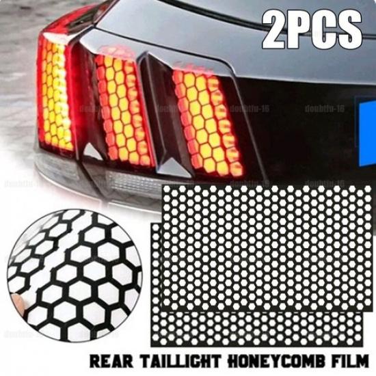 2 шт. 48*30 см ПВХ Черный Задний Фонарь Автомобиля Крышка Соты Защитная Наклейка от Царапин