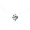 Moissanite Classic Four-Prong Necklace: Simple S925 Sterling Silver Pendant for Women, Japanese & Korean Inspired Light Luxury Style.