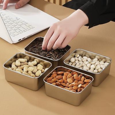 Boîtes de conservation des aliments en acier inoxydable avec couvercles, boîtes de préparation de repas carrées hermétiques pour réfrigérateur, allant au four, sans BPA, boîte à lunch bento hermétique