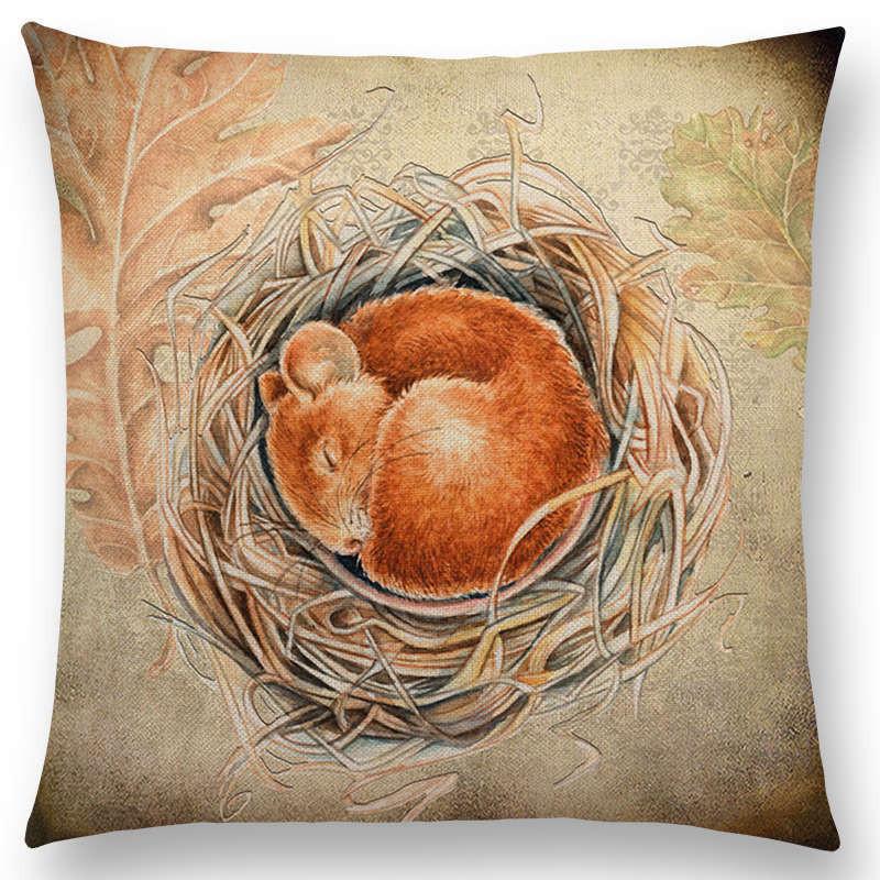 Luxurious Bird Blue Whale Hedgehog Moonlight Owl Bat Bee Octopus Cushion Cover Pillow Case