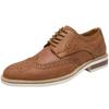 British retro new spring and summer leather cow velvet Brock carved dress men's leather shoes casual versatile