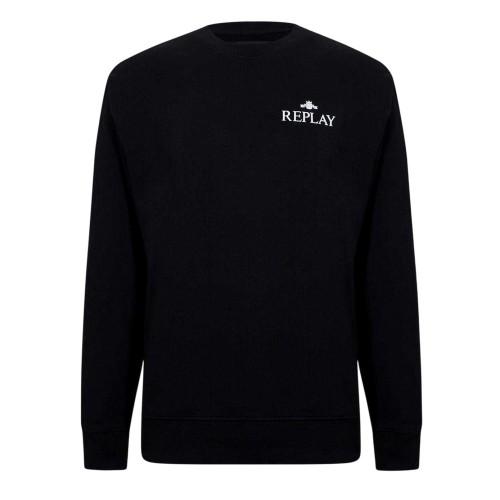 Replay Mens Logo Crew Neck Sweatshirt