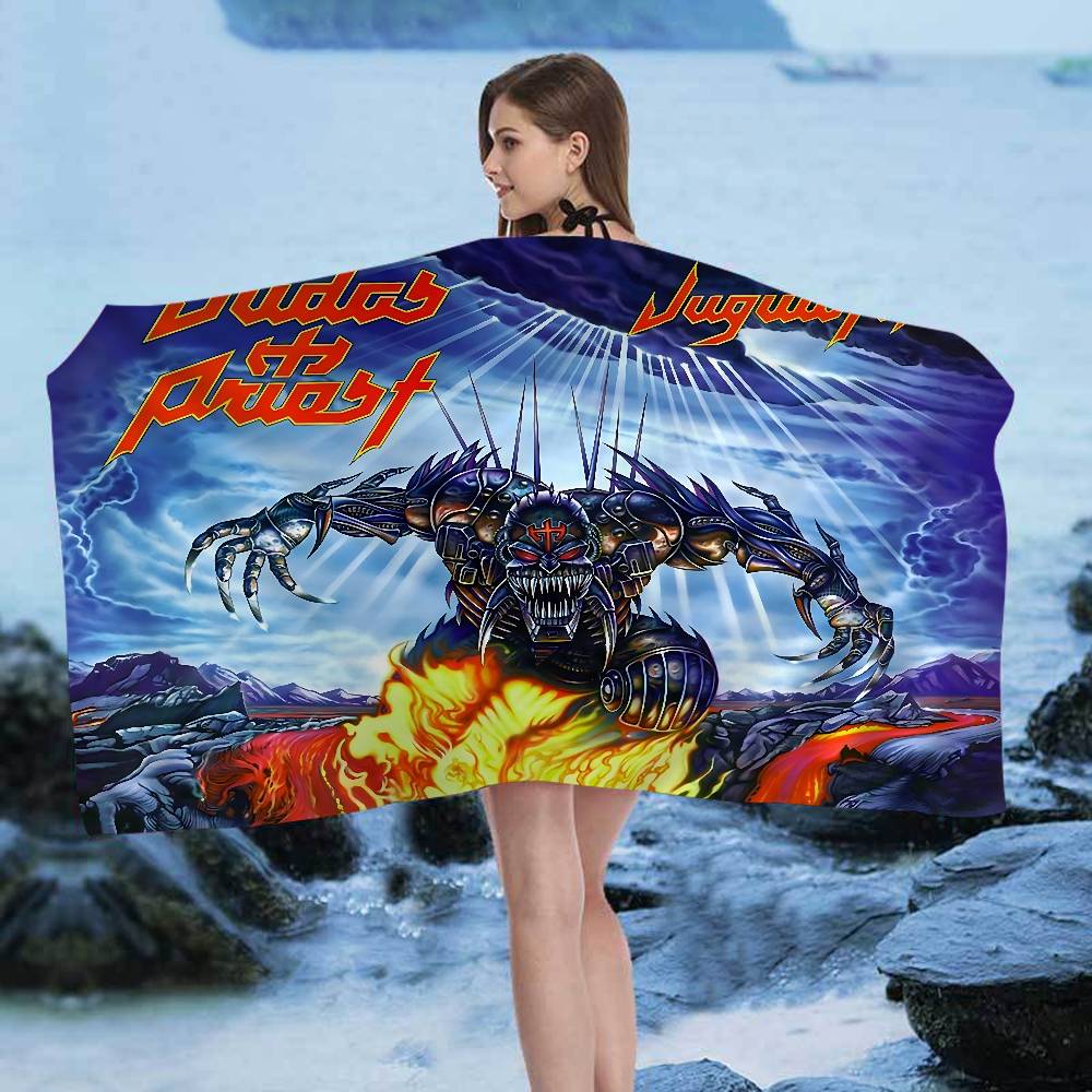 J-Judas P-Priest ROCK BAND Bath Towel Microfiber Soft Water Absorbing Breathable For Girl Kids Decorative Cartoon Beach Towel