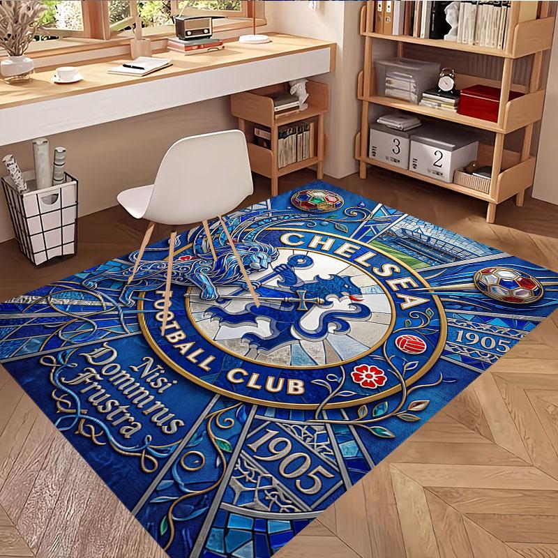 Chelsea FC Print Rug, Washable Floor Carpet, For Entryway Dorm Laundry Room Office Study, Home Decor Birthday Christmas Gift