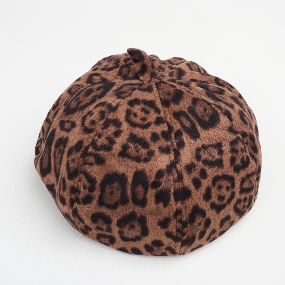 Fashion Leopard Print Beret Women Autumn Winter Thick Warm Hats Trend Hip Hop Women's Hat Vintage Berets Male