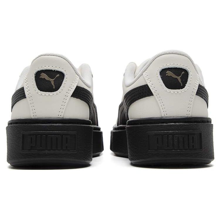 Puma Platform Comfortable Versatile Durable Breathable Height Increasing Low Top Sneakers Women Sneakers White Black 397250-01