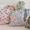 Portable Organizer for Underwear Socks Bra Cotton Makeup Bag Travel Drawstring Bags Ins Flower Print Clothes Cosmetic Bags