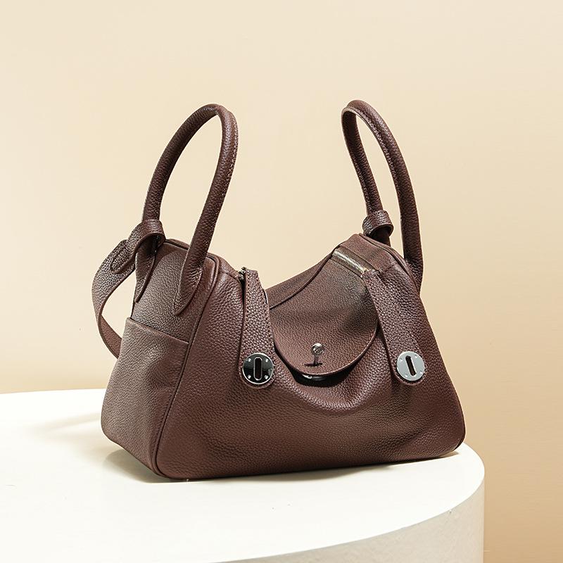 Borsa Dottore TOGO in Vera Pelle di Mucca - Cucita a Mano con Filo Cerato, Sensazione di Lusso, Singola Spalla da Donna, Stile da Pendolare, Best Seller.