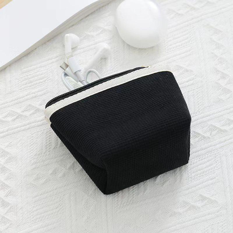 Corduroy Large Capacity Portable Makeup Bag with Multi-functional Cosmetic Storage