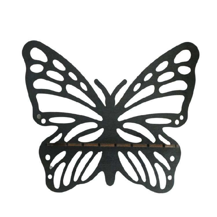 Creative Butterfly Shape Wood Floating Shelf Jewelry Crystal Display Wall Shelves for Bedroom Living Room Decoration