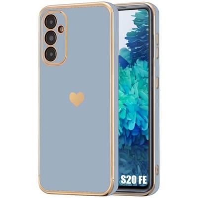 Hülle - Booling - für Samsung Galaxy S20 FE - Flüssigsilikon - Stoßfest - Herzmuster plattiert