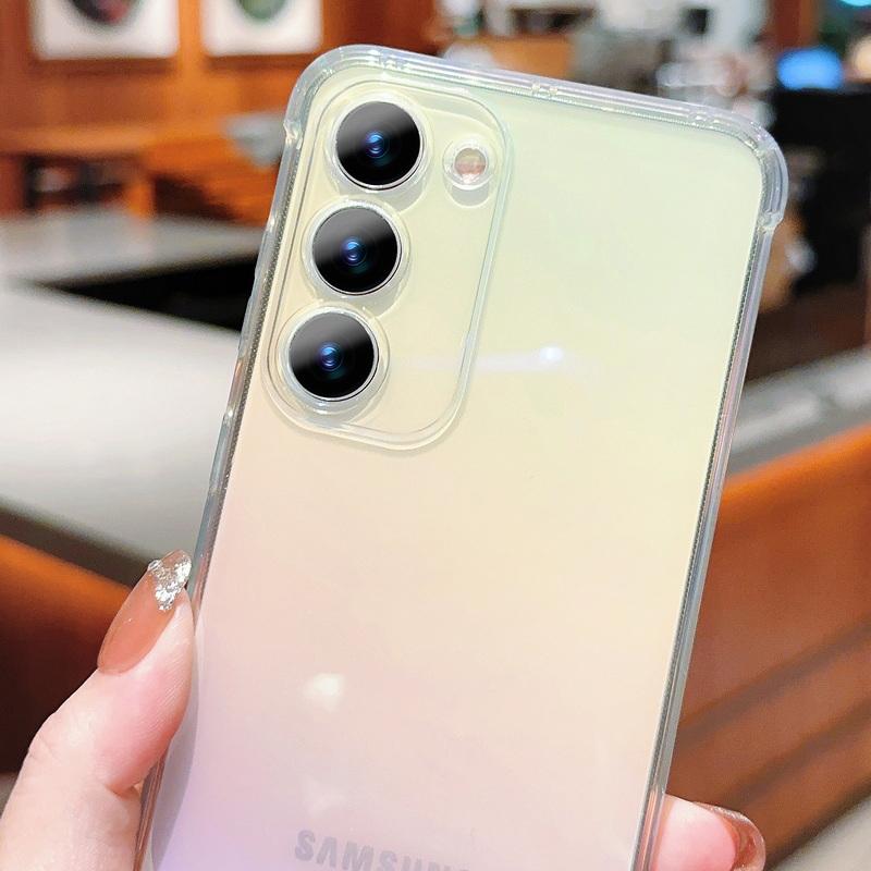 Rainbow Color Phone Cover For iPhone 15 14 Pro Max 13 12 11 Samsung S24 S23 S22 Ultra A23 A24 A53 Camera Protection Shockproof Clear Case