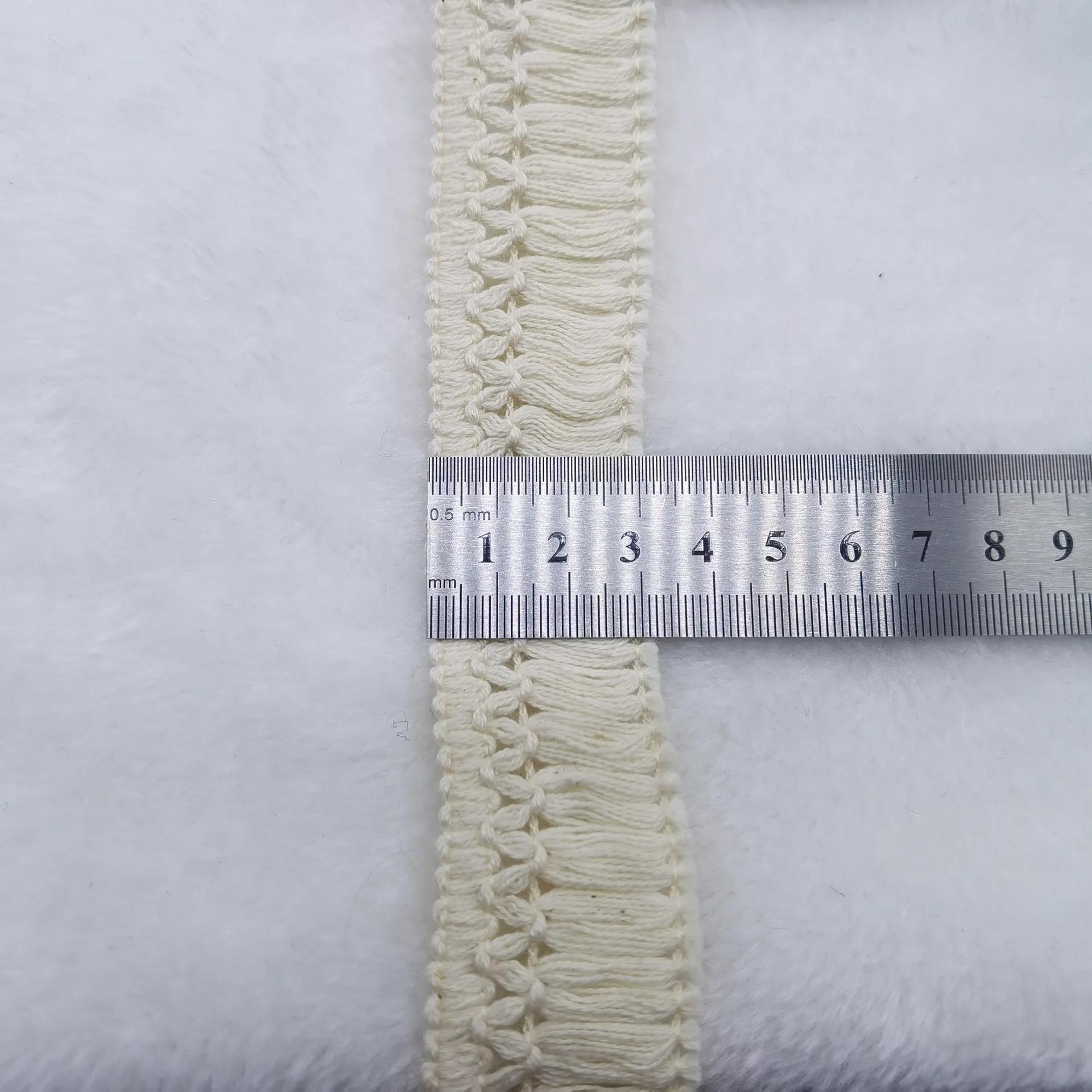 

5,4 метра/лот Найновіша якість 4 см-6 см Ширина Красиве мереживо з бавовняної бахроми Бежеве мереживне оздоблення з китицями Завіса Мереживо для шиття Матеріал для рукоділля 6 Yards