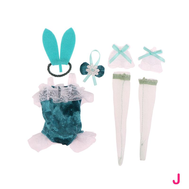 1Set Doll Clothes Short Sleeve Shorts Sexy Bunny Dress Stockings For 30Cm Doll