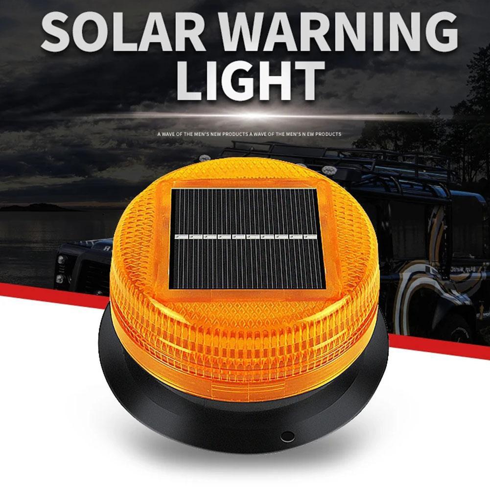 Solar Powered Flashing Beacon Light 8 LED Magnetic Warning Light Wireless Strobe Emergency Warning Lamp Signal Automatic Sensor