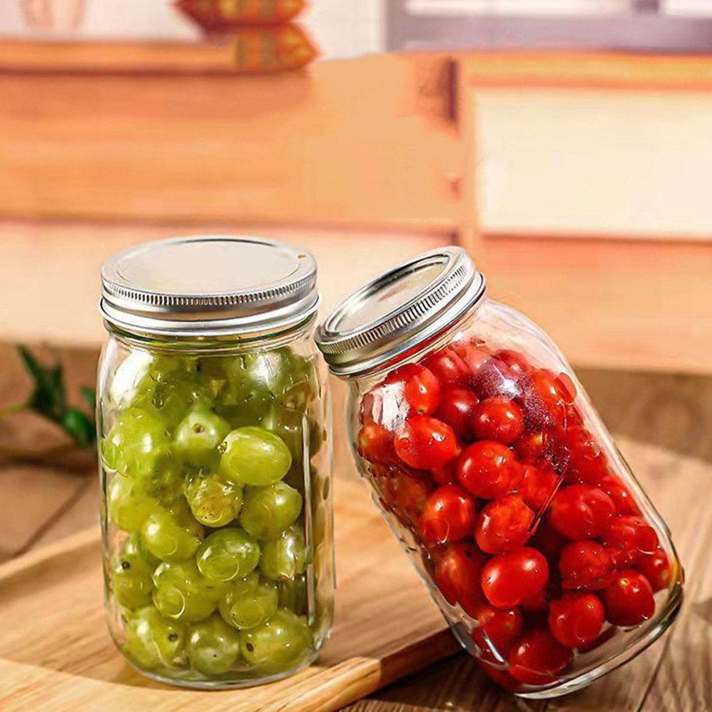 10 Pezzi Coperchi per Vasi Mason Coperchi in Latta Bordo Liscio A Tenuta Ermetica Anti-perdita per Alimenti Cereali Condimenti Bevande Freezer Frigorifero Asciutto