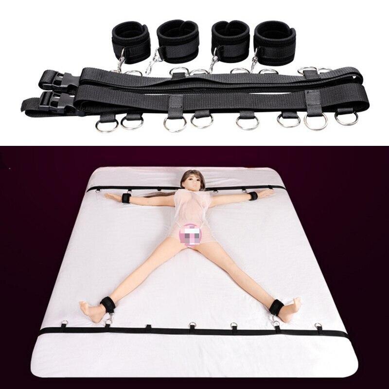 Adult Games Sexy Toy Bed Restraints Handcuffs Sex Toys For Couples Sex Products Tool Bondage Rope Fixed Hand Ankle Erotic Toy