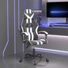 Vidaxl Gaming Chair, Black-White, Faux Leather
