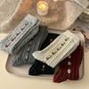 Socks Medium Tube Socks Season Retro Twist Pattern Wool Socks Piled And Thickened To Keep Warm Cute Flower Stockings Women