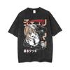 Anime Chainsaw Man Makima Cool Bedrucktes T-Shirt für Herren und Damen Gewaschenes T-Shirt Hohe Qualität Vintage T-Shirt Harajuku Top