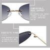 Neutral New Rimless Cat Eye Sunglasses Ladies Retro Fashion Luxury Brand Designer Sunglasses Outdoor Sun Travel Essentials