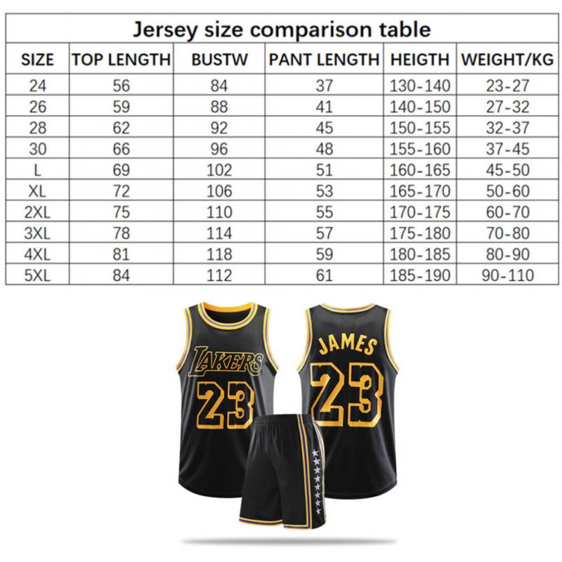 Lakers # 23 LeBron James Camiseta de Baloncesto Set para Adultos Niños