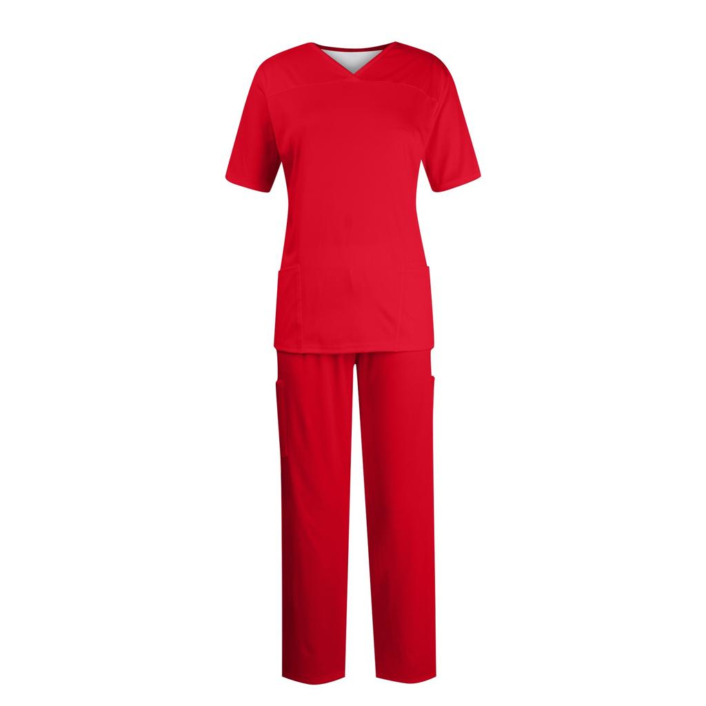 Women Short Sleeve V-neck Tops+Pants Working Set Suit Loose Casual Short Sleeve T Shirts Top And Long Pants Tracksuit