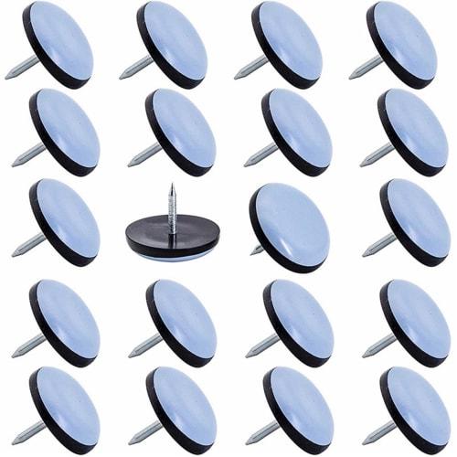 20-Pack Furniture Sliders, 19mm Round, with Nails, Furniture Moving Pads, Scratch-Resistant, Soundproof, Scratch-Resistant, Easy to Move Furniture