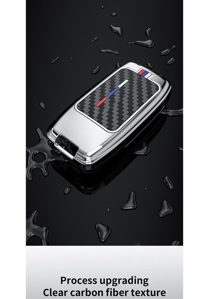 Metal Key Case for Toyota Camry, Crown, Reiz, Prado, Land Cruiser - Snap Button Design
