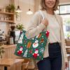 Christmas Printed Tote Bag Holiday Portable Shopping Handbag Casual Fashion Shoulder Bag