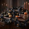 Realistic Floral Ornaments Halloween Artificial Maple Leaf Vine Decor Fall Wall Hanging Garland Silk Flowers for Party Scene Spooky Thanksgiving