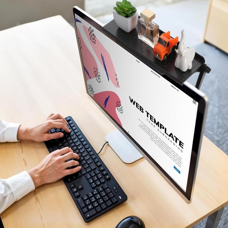 2 Stück Bildschirm-Top-Aufbewahrungsregal Halterständer TV-Monitor-Organizer Praktische Home-Aufbewahrung Computer-Büro Multifunktionaler Organizer