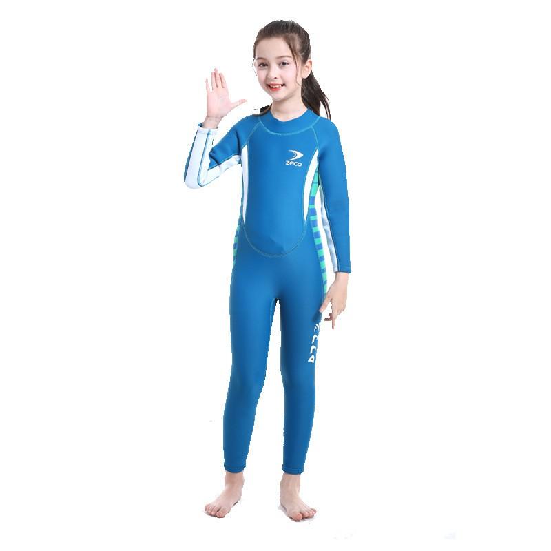 2.5MM Children's Diving Suit One-piece Warm Swimming Girls Snorkeling Surfing Sunscreen Jellyfish Long-sleeved