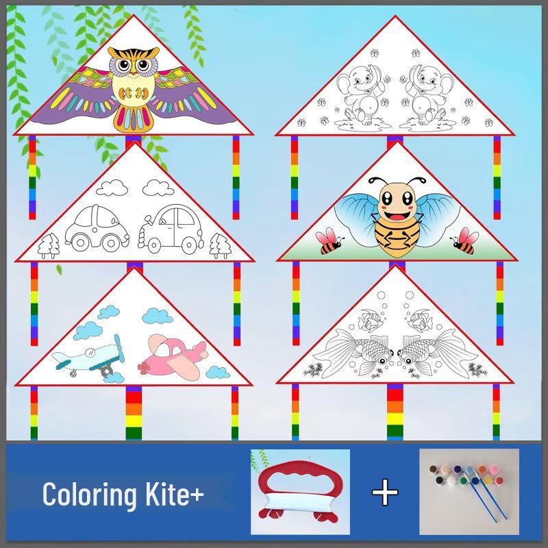

Children s DIY Coloring Kite Kit 12 Colors Pigment + 2 Brushes
