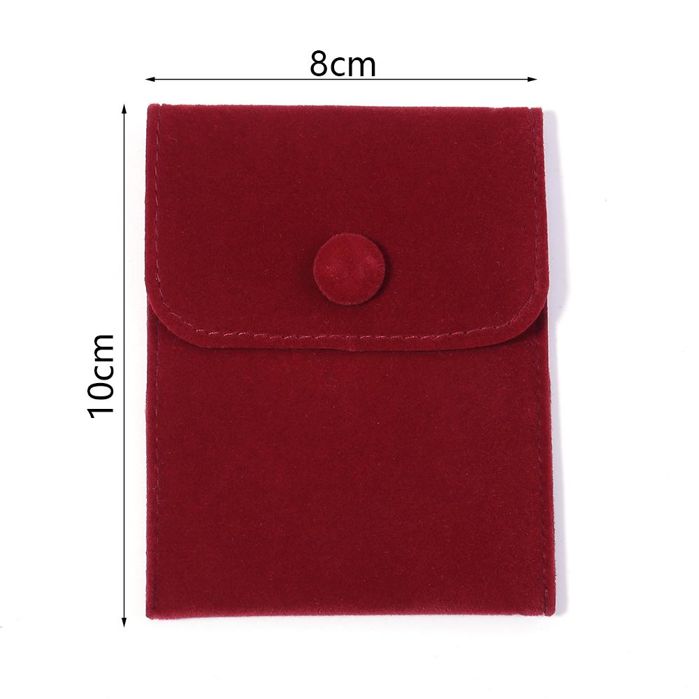 1pcs Jewellery Pouch Packaging Bag Soft Velvet Snap Button Gifts Packing Bag For Storing Rings Bracelets Necklace Accessories