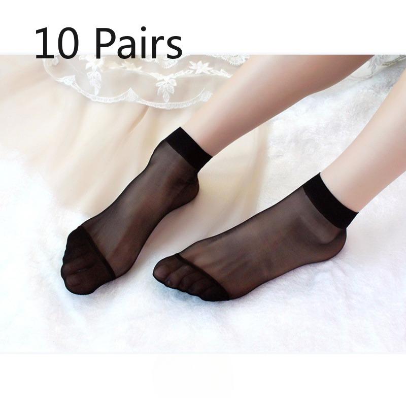 

10 Pairs of Women s Summer Thin Fashion New Non Slip Crystal Short Socks 10 Pairs чорний