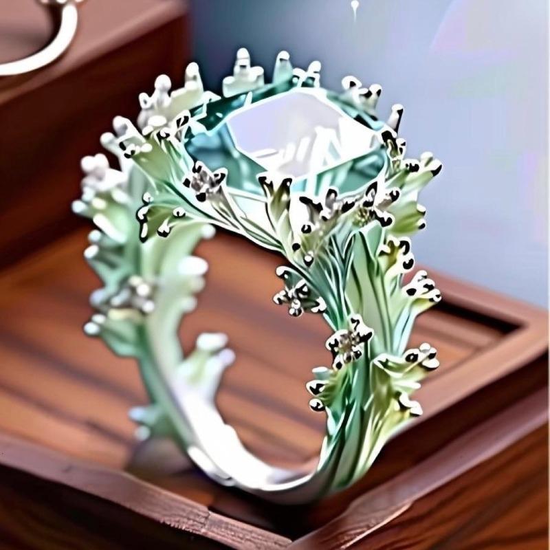 Ozean Koralle Unregelmäßiger Emaille Ring Temperament Persönlichkeit Mode Ring