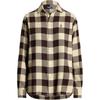 Polo Loose Check Long Sleeve Shirt Women Tops Brown Yellow WMPOSHTNDN20264-200