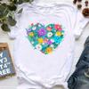 Colorful Lips Love Flowers Love Print T Shirt Girls Paris Tower Style Tshirt Women Fashion Butterfly T-Shirt Female Summer Tops