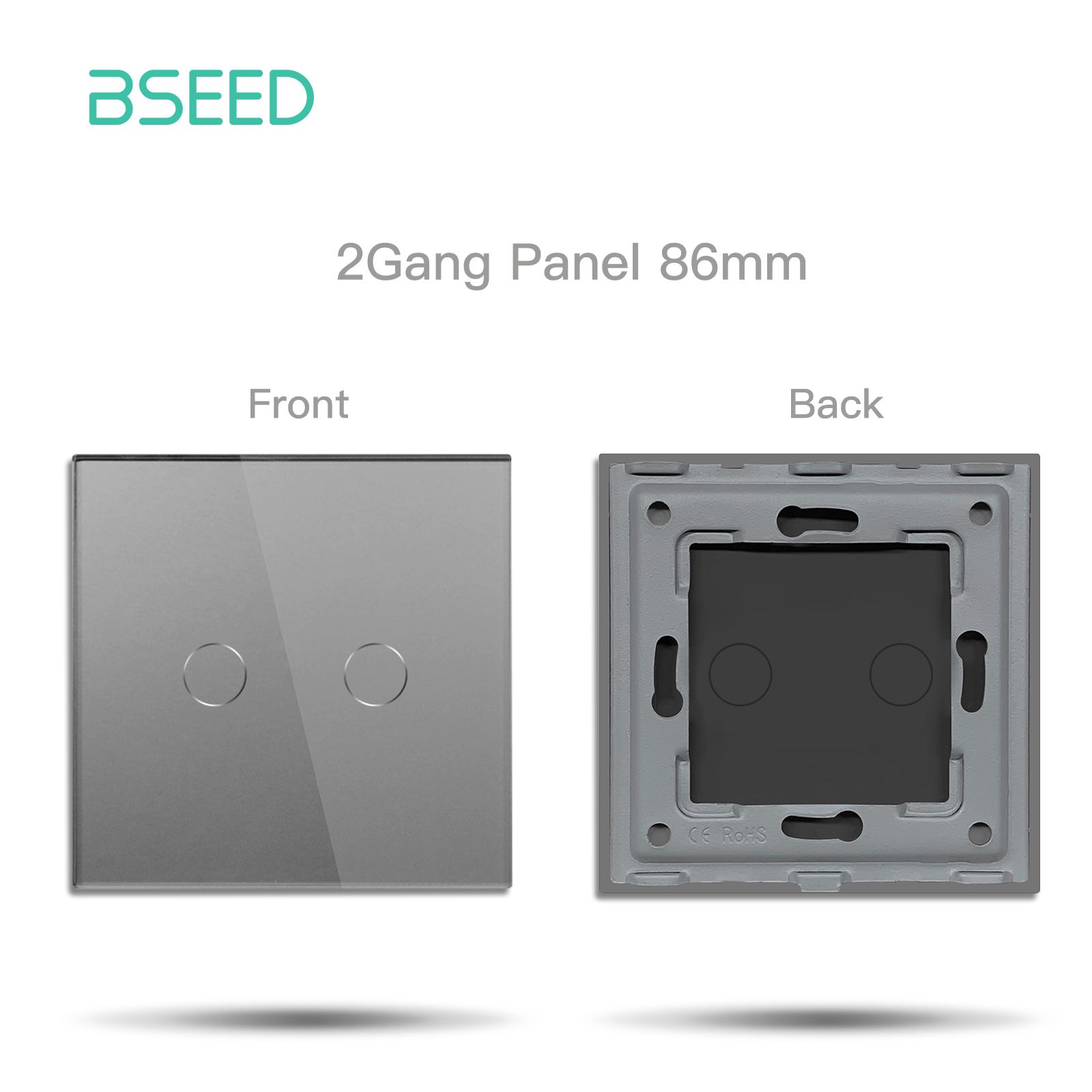

BSEED 1/2/3Gang Touch Light Switches Dimmers 1/2/3Way Function Parts Glass Front Panels EU Standard DIY Spare Parts Only Gray EU standard