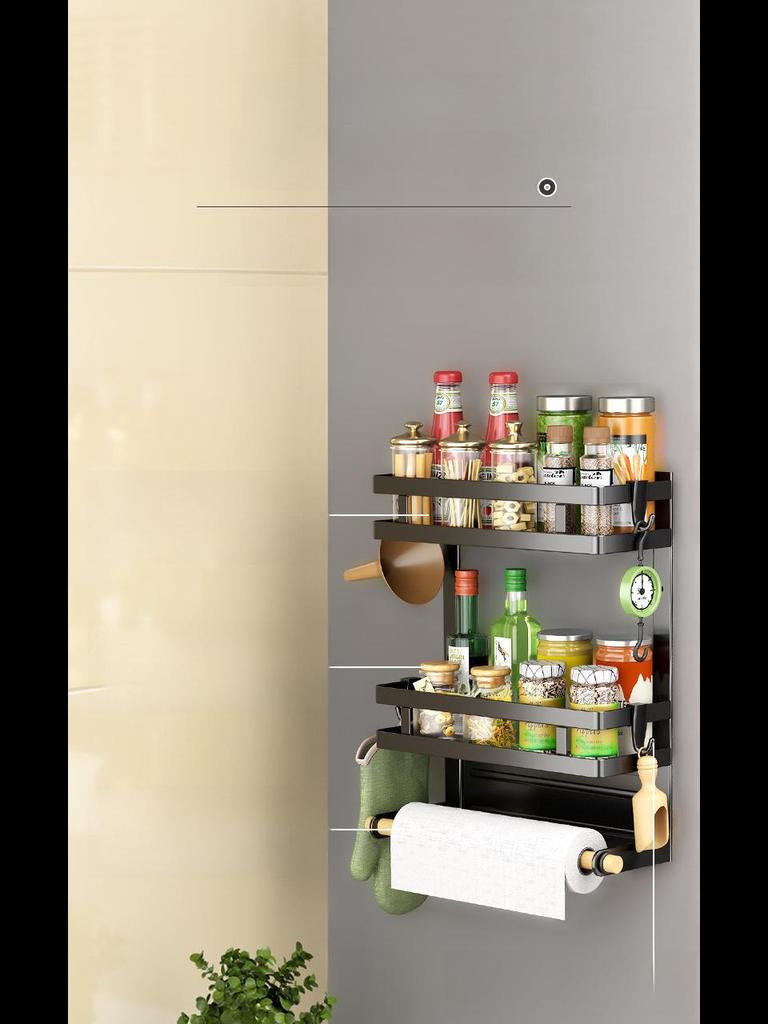 Magnetisches Küchen-Organizer-Regal aus Edelstahl ohne Stanzung