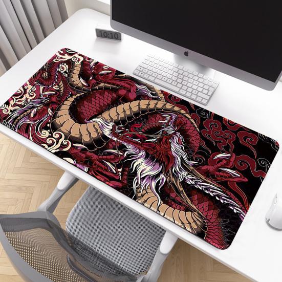 Desktop Computer Mouse Pad Clear Dragon Print Anti-skid Texture Laptop Desk Pad Protector Office Desk Mat Desk Writing Pad for Office And Home