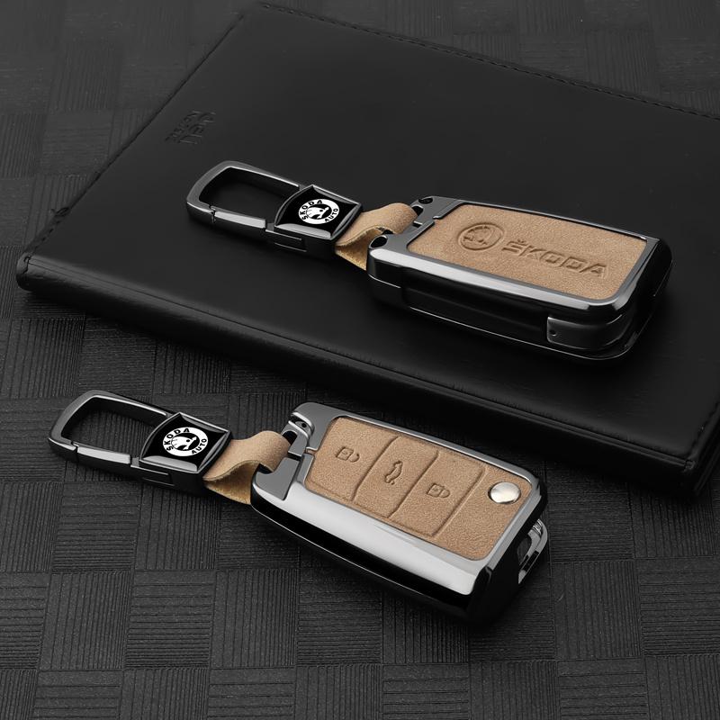 HQKI8 Car Remote Key Fob Case Cover Shell For Skoda Octivia Superb Fabia 1 2 Octavia a7 RS Superb Rapid Yeti Karoq Vision Accessories